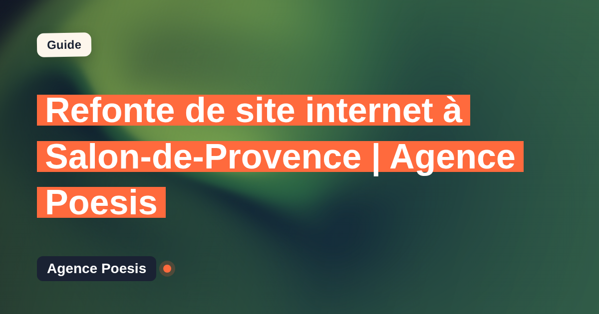 Refonte de site internet à Salon-de-Provence | Agence Poesis