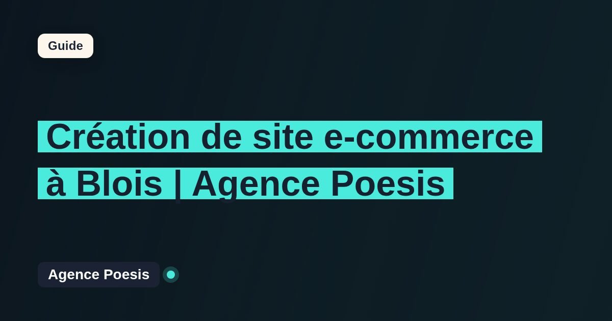 Création de site e-commerce à Blois | Agence Poesis